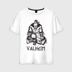 Женская футболка оверсайз Valheim Викинг Берсерк