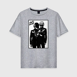 Футболка оверсайз женская Daft Punk, цвет: меланж