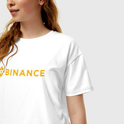 Футболка оверсайз женская BINANCE БИНАНС БИРЖА, цвет: белый — фото 2