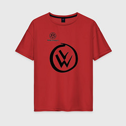 Футболка оверсайз женская Volkswagen, цвет: красный