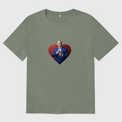 Футболка оверсайз женская Сердце Меладзе, цвет: авокадо