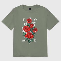 Женская футболка оверсайз РОЗЫ ROSES SMOKE