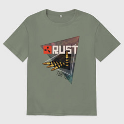 Футболка оверсайз женская Rust Стучим в дверь соседу Раст, цвет: авокадо