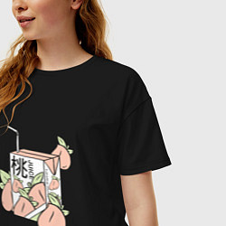 Футболка оверсайз женская Japanese Peach Juice, цвет: черный — фото 2