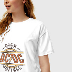 Футболка оверсайз женская AC DC HIGH VOLTAGE, цвет: белый — фото 2