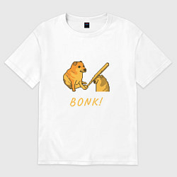 Футболка оверсайз женская Doge Bonk go to horny jail, цвет: белый