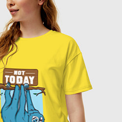 Футболка оверсайз женская Не сегодня, цвет: желтый — фото 2