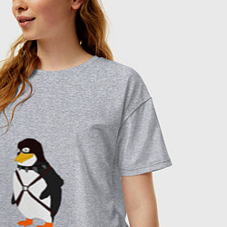 Футболка оверсайз женская Gachipingvin Гачипингвин, цвет: меланж — фото 2