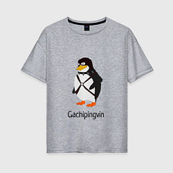 Футболка оверсайз женская Gachipingvin Гачипингвин, цвет: меланж