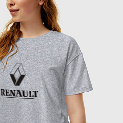 Футболка оверсайз женская Renault Logo Рено логотип, цвет: меланж — фото 2
