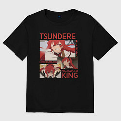 Футболка оверсайз женская Tsundere, цвет: черный