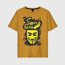 Женская футболка оверсайз Анонимус едрён батон