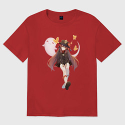 Футболка оверсайз женская Ху Тао, цвет: красный