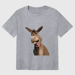 Футболка оверсайз женская Шрек: Осел, цвет: меланж