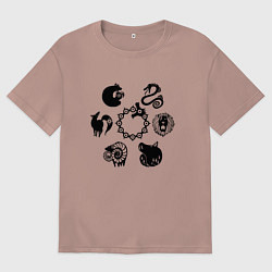 Футболка оверсайз женская 7 СМЕРТНЫХ ГРЕХОВ SEVEN DEADLY SINS Z, цвет: пыльно-розовый