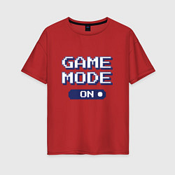 Женская футболка оверсайз Game Mode On Пиксель арт