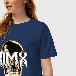 Футболка оверсайз женская DMX Skull, цвет: тёмно-синий — фото 2