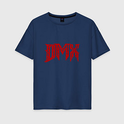 Футболка оверсайз женская DMX Logo, цвет: тёмно-синий