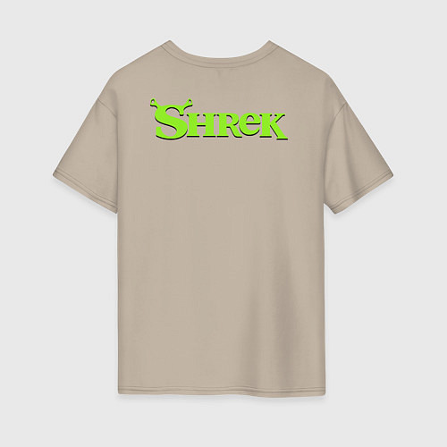 Женская футболка оверсайз Shrek: Logo S / Миндальный – фото 2