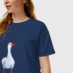 Футболка оверсайз женская Гусь, цвет: тёмно-синий — фото 2