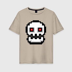 Футболка оверсайз женская Skull Geometry Dash, цвет: миндальный