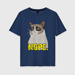 Женская футболка оверсайз Nope Cat