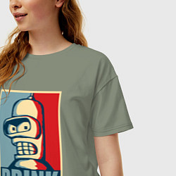 Футболка оверсайз женская Bender, цвет: авокадо — фото 2