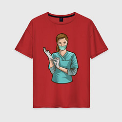 Женская футболка оверсайз Медсестра Nurse Z