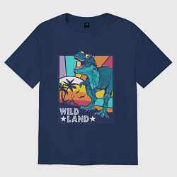 Футболка оверсайз женская WILD LAND ДИНОЗАВР T-REX, цвет: тёмно-синий