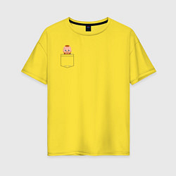 Женская футболка оверсайз Рагнар в кармане