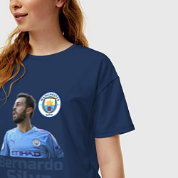 Футболка оверсайз женская Silva Bernardo Манчестер Сити, цвет: тёмно-синий — фото 2