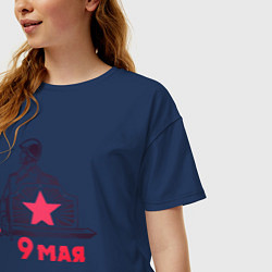 Футболка оверсайз женская Красная звезда, цвет: тёмно-синий — фото 2