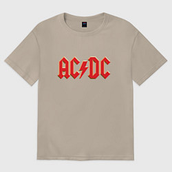 Футболка оверсайз женская ACDC, цвет: миндальный