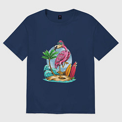 Женская футболка оверсайз Отдыхаю как фламинго