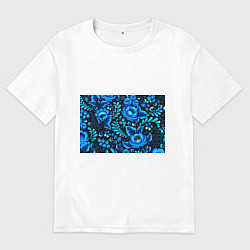 Футболка оверсайз женская Гжель, цвет: белый