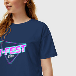 Футболка оверсайз женская T-Fest, цвет: тёмно-синий — фото 2