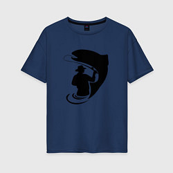 Женская футболка оверсайз Рыбак и рыба