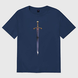 Футболка оверсайз женская Меч, цвет: тёмно-синий