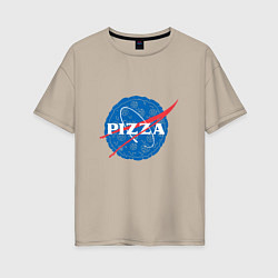 Женская футболка оверсайз NASA Pizza