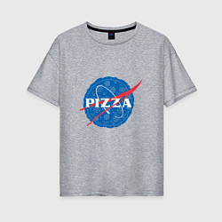 Футболка оверсайз женская NASA Pizza, цвет: меланж