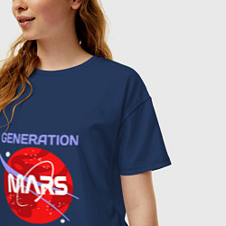 Футболка оверсайз женская Generation Mars, цвет: тёмно-синий — фото 2