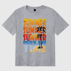 Футболка оверсайз женская SUMMER TIME, цвет: меланж