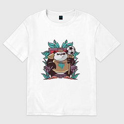 Женская футболка оверсайз Панда Король Panda King