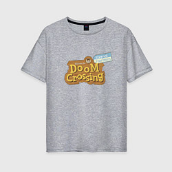 Женская футболка оверсайз Doom crossing