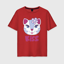 Женская футболка оверсайз Kiss Cat