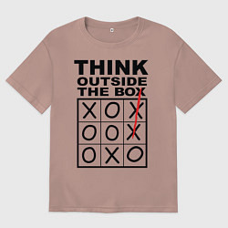 Женская футболка оверсайз THINK OUTSIDE THE BOX
