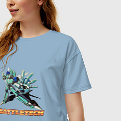 Футболка оверсайз женская Battletech Comics, цвет: мягкое небо — фото 2