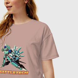 Футболка оверсайз женская Battletech Comics, цвет: пыльно-розовый — фото 2