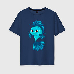 Женская футболка оверсайз Голубая рыбка
