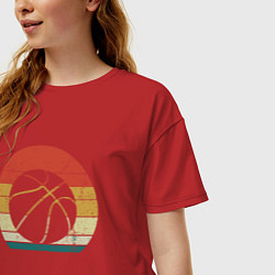 Футболка оверсайз женская Play Basketball, цвет: красный — фото 2